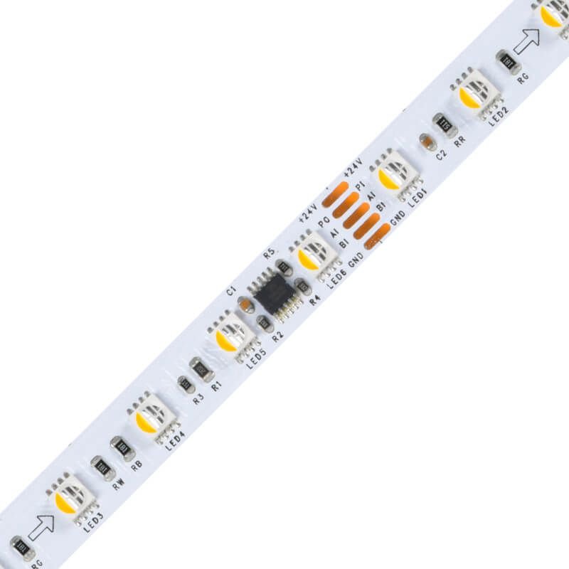 TM512 RGBW LED Strip 4-in-1 | Addressable External IC Pixel Tape 12V/24V