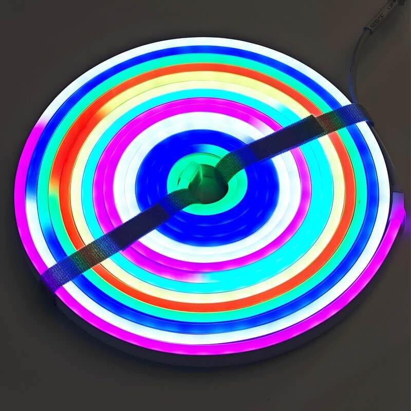 6x12mm RGB+IC LED Neon Strip Light | IP67 Waterproof Silicone PVC Flexible Dream Color Lighting for Indoor Outdoor