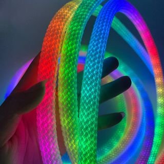 360 Degree Round Reticulate Pattern Neon LED Strip 120LEDs/m Smart RGB+IC IP67 - 3