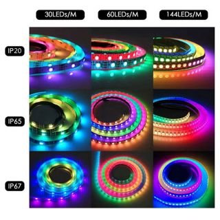 APA102 RGB Addressable LED Strip | High-Speed SPI Pixel LED Tape 5V/12V - 5